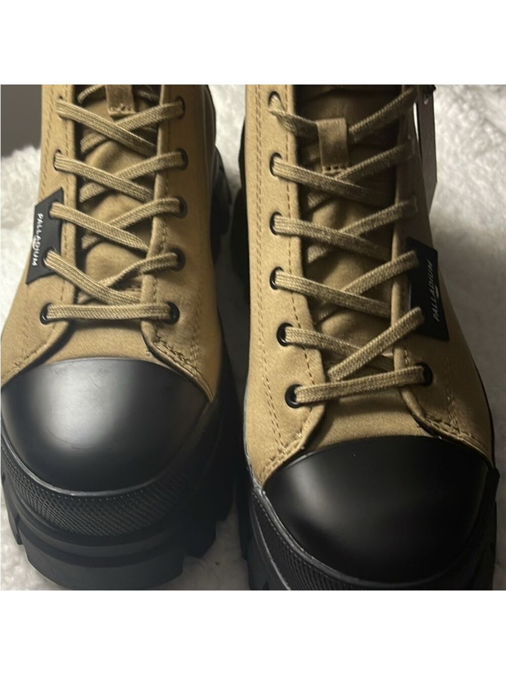 Palladium Tan and Black Boots